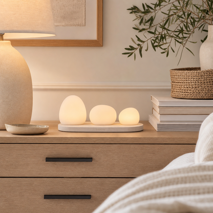 Solvetita Pebble Trio Bedroom Night Light lifestyle usage image by Solvetita